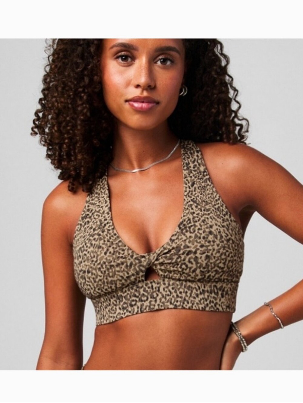 Fabeletics Oasis Twist Medium Impact Leopard Sports Bra